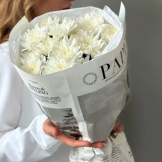 Букет из белых хризантем 3шт