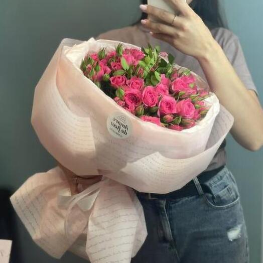 Монобукет кустовых роз Пинк Деменшн🌸