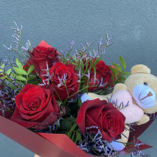 Honey and red roses