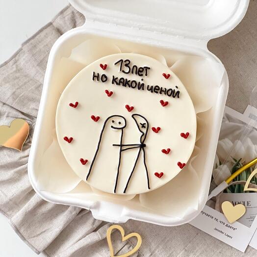 Бенто торт «13 лет, но какой ценой» на годовщину/ в подарок/ на День Рождения