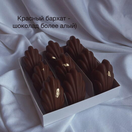 Красный бархат Мадлен: набор 9 штук