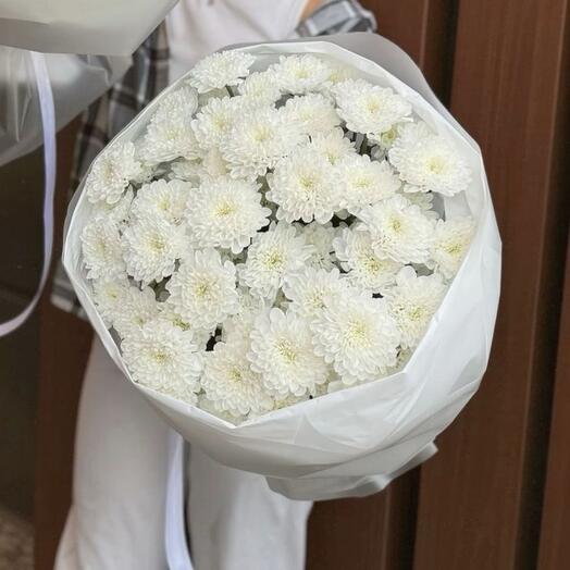 Монобукет из 9 кустовых хризантем Алтай