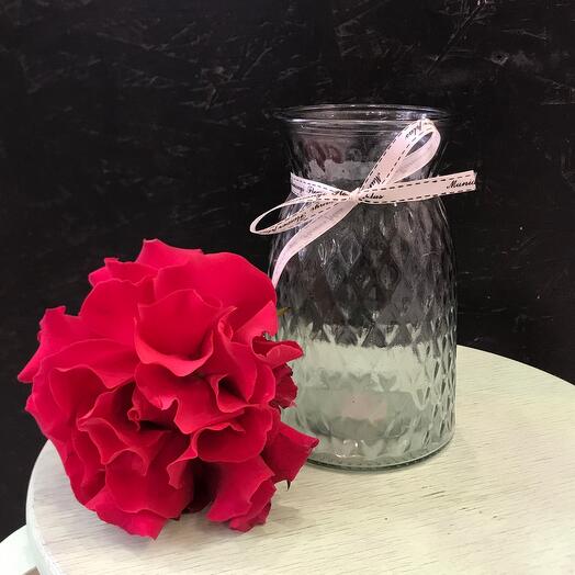 Стеклянная ваза «Ромб» средняя