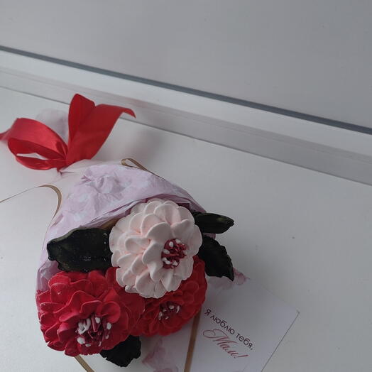 Зефир ручной работы Букет комплимент "Цинии"