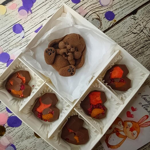 Шоколад "Зайчик с сердечками"