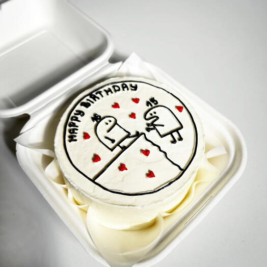 Бенто-торт Happy Birthday с рисунком