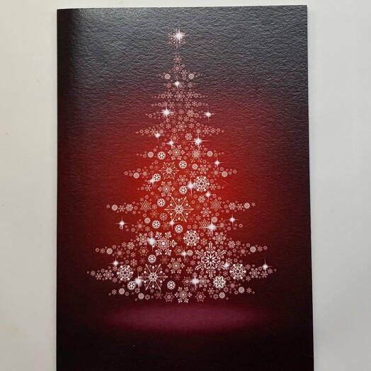 Christmas tree gift card red