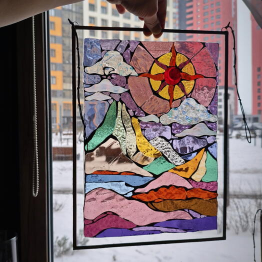 Витраж из стекла пейзаж
