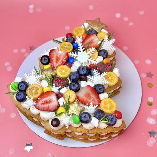 Медовый торт Елка в подарок на Новый год