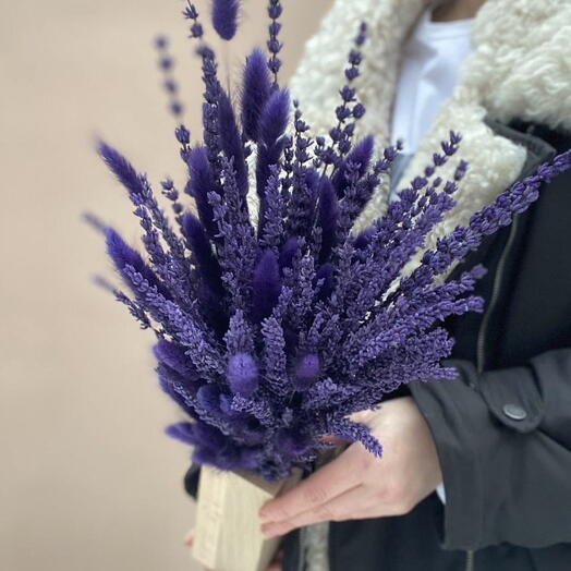 Композиция из лаванды и лагуруса «Мистика» N 103