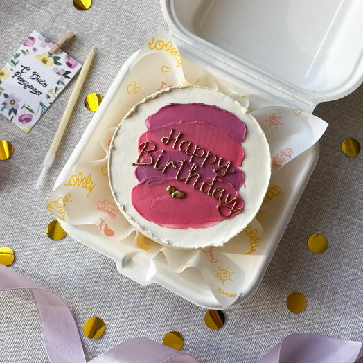 Бенто торт 500г девушке, сестре, подруге «happy birthday»