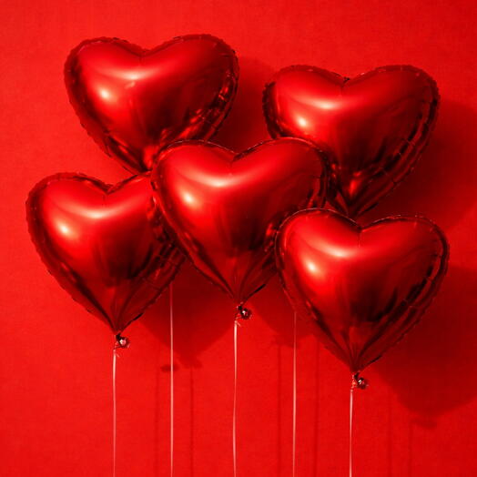 Шары сердца, 5 шт