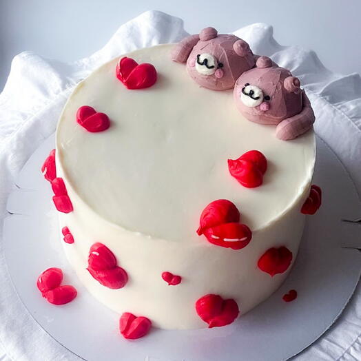 Торт 1.5 кг. "СЕРДЕЧНЫЙ 💗ДУЭТ "/дари эмоции