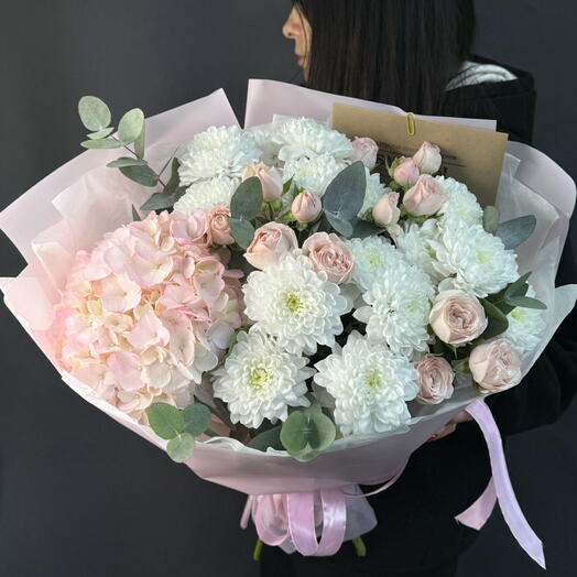 Гортензия розы хризантема|Нежность цветов