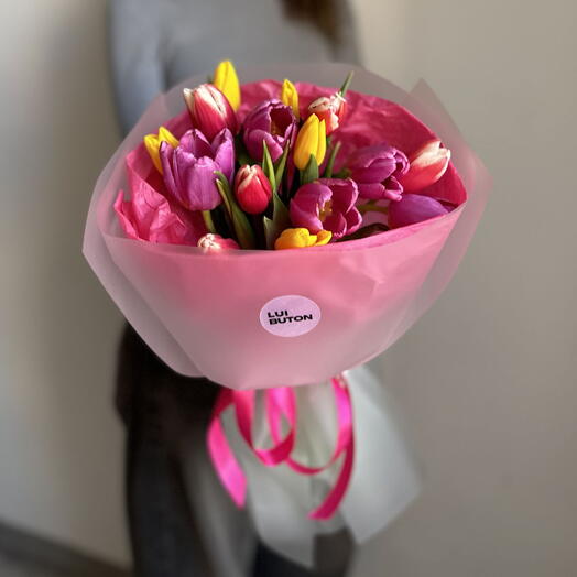 Букет "15 тюльпанов микс"