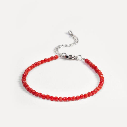 Браслет Ирис Красный коралл Rh+ 19 см (BRA1160)