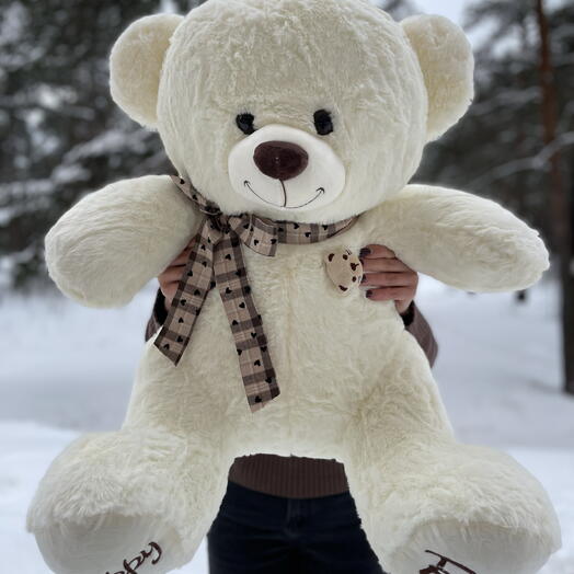 Белый плюшевый мишка