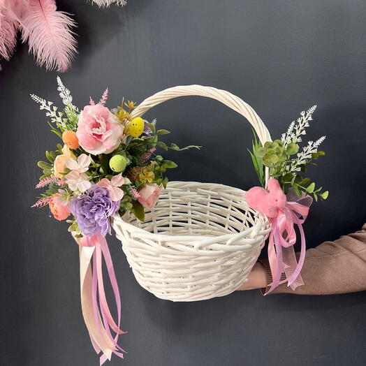 Корзина пасхальная с декором 🌸