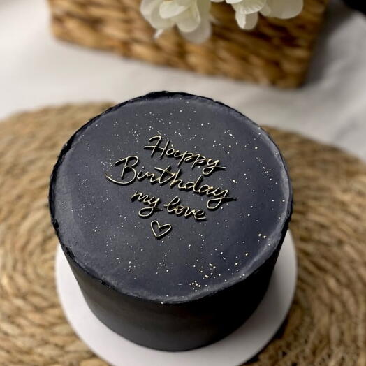 Торт черный Happy Birthday my love