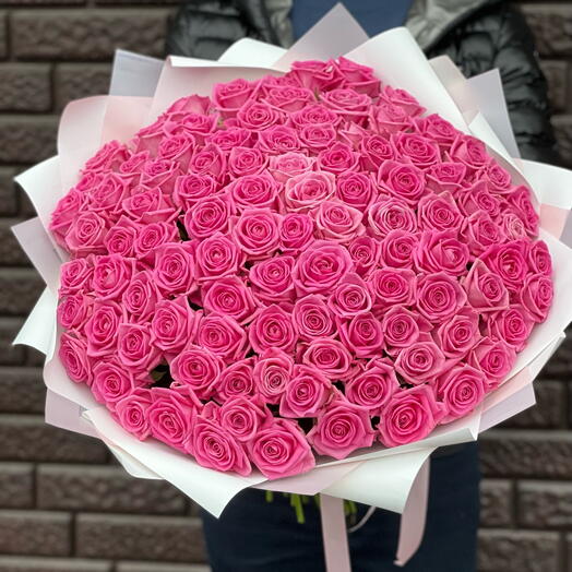 Букет из 101 розовой розой