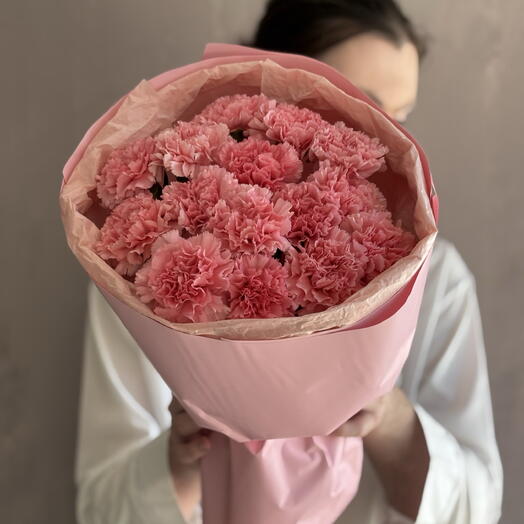 Букет из 15 розовых диантусов