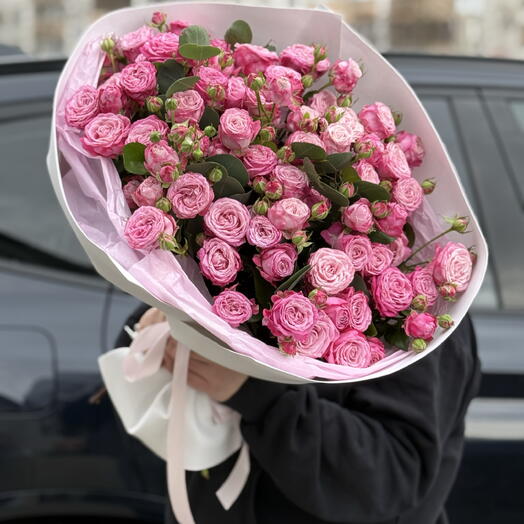 Кустовые розы леди бомбастик 17 веток букет 🍓💘