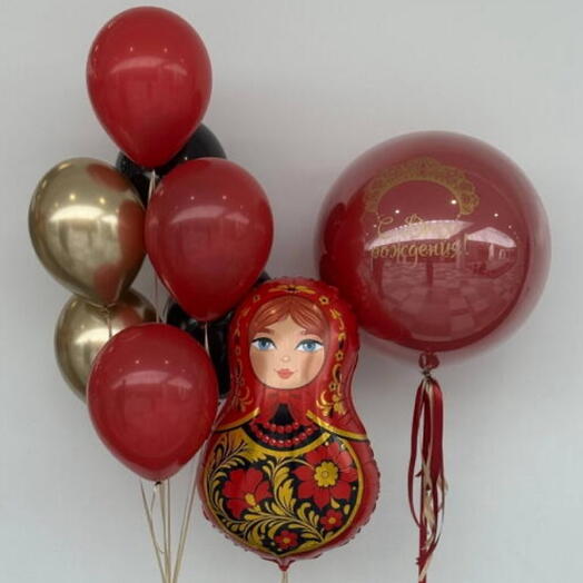Шары матрёшка (надпись любая)