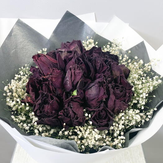 Black rose. Dried bouquet