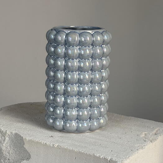 Ваза голубая «bubbles», 10*20