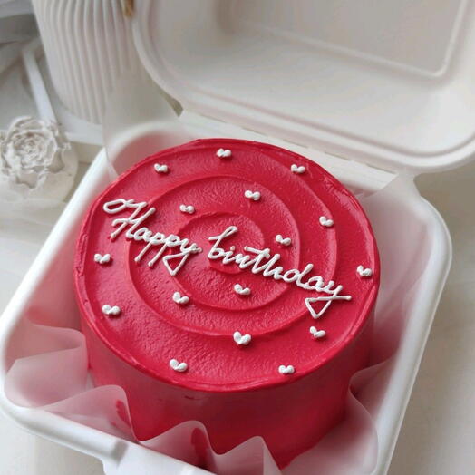 Красный Бенто торт Happy birthday