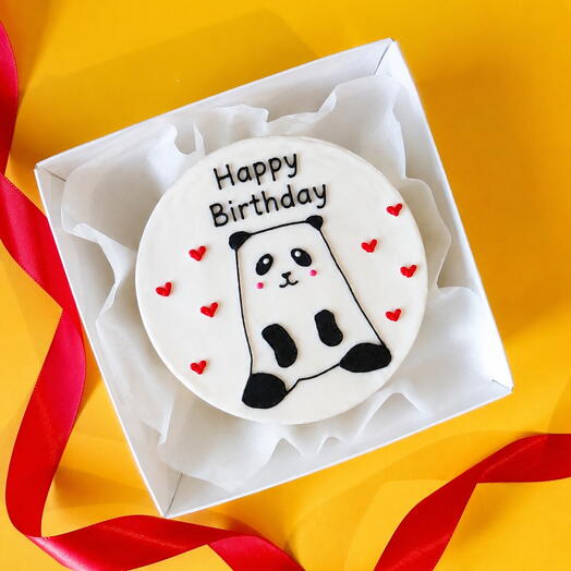 Бенто-торт с пандой на день рождения "Happy birthday"