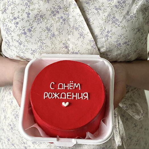 Красный бенто торт на день рождения