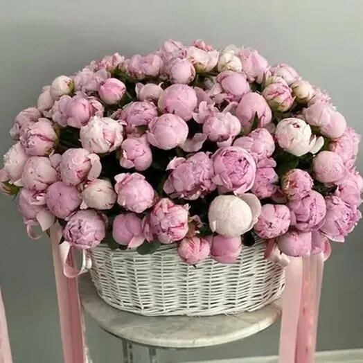 Вау корзина из пионов 💕