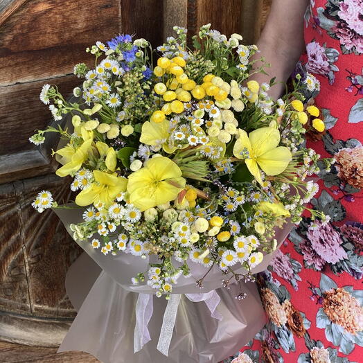 dopamine bouquet, букет из фермерских полевых цветов