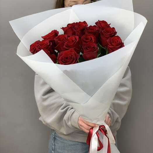 Монобукет из красных роз