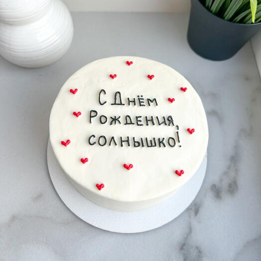 Большой бенто торт с сердечками