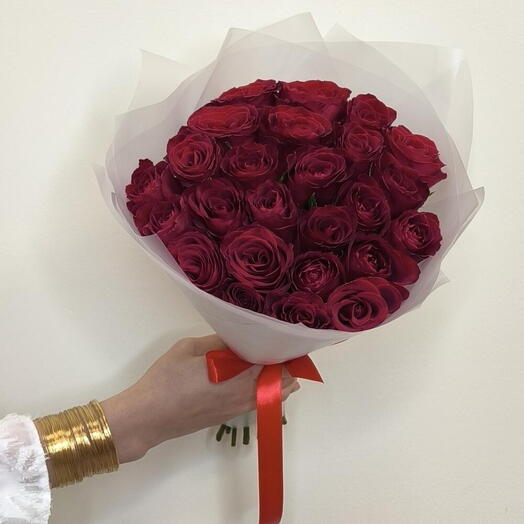 Букет из 25 красных роз 🌹