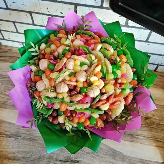 Яркий букет с сухофруктами 😍 Полезные сухофрукты Орехи Букет на 1 Сентября