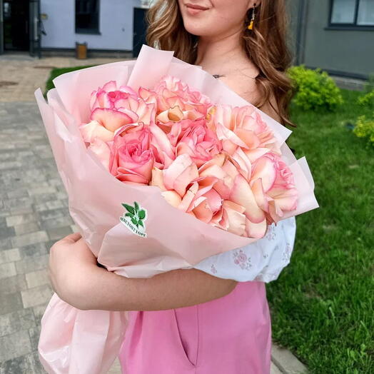Монобукет из французских роз, 7 шт