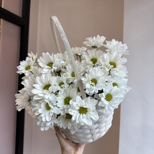 Корзина из хризантем-ромашек 🌸