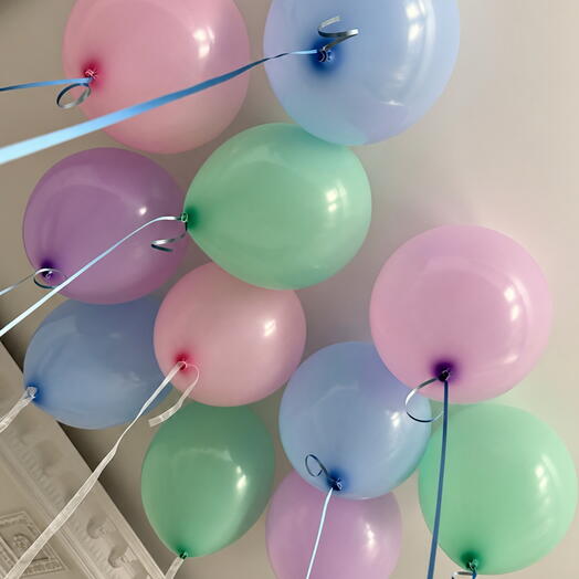🎈 Гелиевые шары под потолок «Пастельный микс»