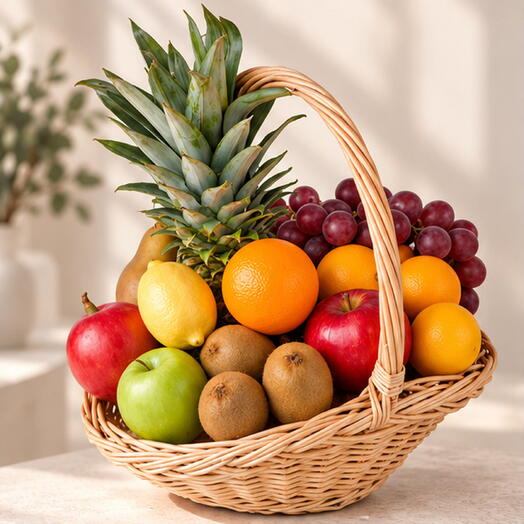 Fruit basket "Fruit miracle" / weight: 7.6 kg / size: 36*28*60 / fresh fruit / gift set / gift basket