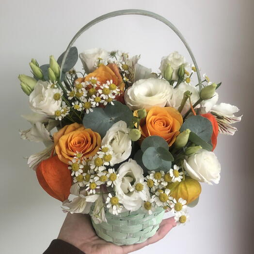 Осенняя корзинка с ромашками 🧡