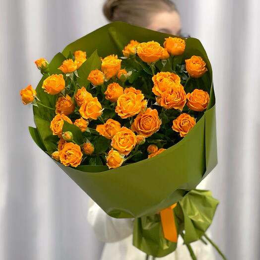 🧡 🍂 Букет из кустовых роз «Краски осени»