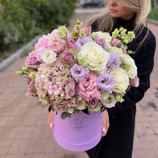 A delicate bouquet in a box