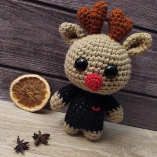Fawn, handmade toy, Dark mode