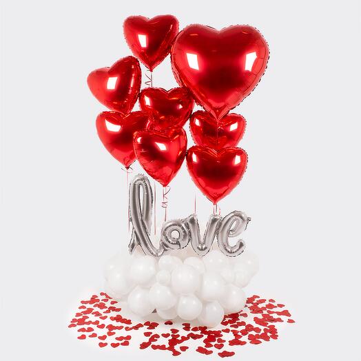 Composition of balloons "Island of love" silver