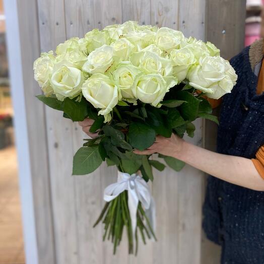 Bouquet of 51 white roses