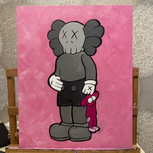 Картина акрилом kaws