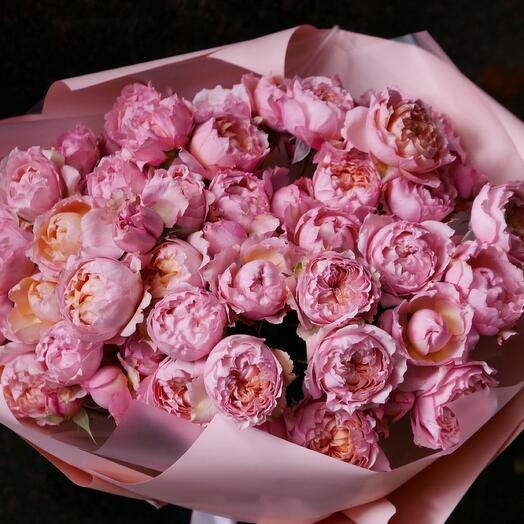 Bouquet of 15 pin-shaped Juliet roses
